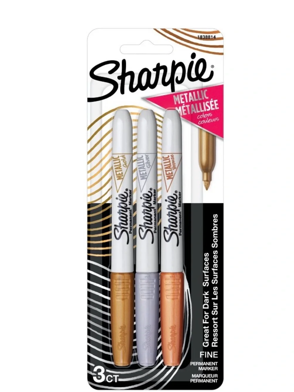 Sharpie Metallic Fine Point Marker Set - Gold, Silver, Copper